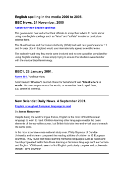 Spelling in the media 2000 to 2006