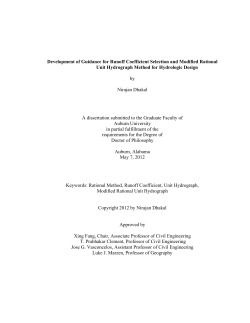 Development of Guidance for Runoff Coefficient Selection and