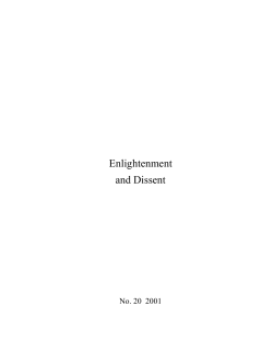 Enlightenment and Dissent - The Queen Mary Centre for Religion