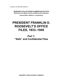 president franklin d. roosevelt`s office files, 1933&ndash;1945