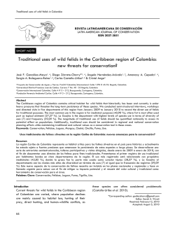 Traditional uses of wild felids in the Caribbean region of Colombia