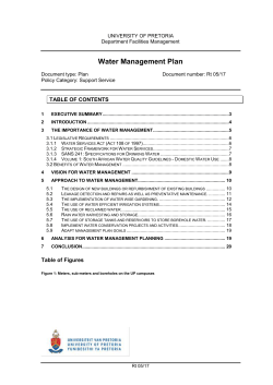 Water management plan - University of Pretoria