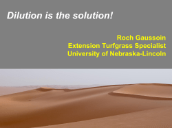 Dilution is the solution