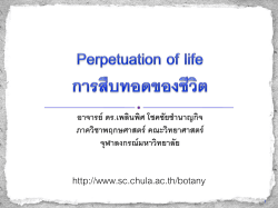 Perpetuation of life (part 1) การสืบทอดของชีวิต (ตอน