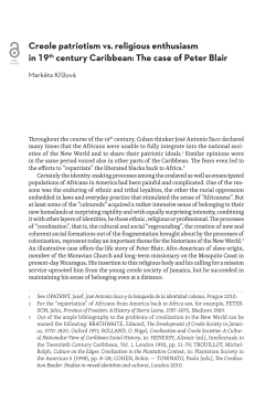 Creole patriotism vs religious enthusiasm in th century