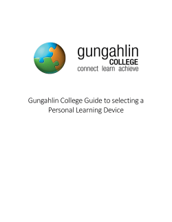 Gungahlin College Guide to selecting a Personal Learning Device