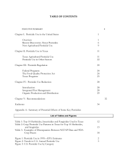 Pesticide Use in Texas - Texas Center for Policy Studies