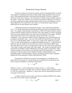 Biochemical Oxygen Demand
