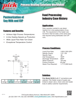Pasteurization of Soy Milk and CIP