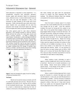 Volumetric Glassware Use
