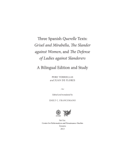 Three Spanish Querelle Texts - Iter: Gateway to the Middle Ages and