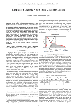Suppressed Dicrotic Notch Pulse Classifier Design