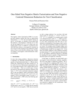 One-Sided Non-Negative Matrix Factorization and Non
