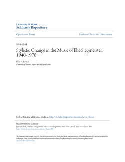 Stylistic Change in the Music of Elie Siegmeister, 1940-1970