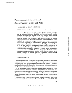 Phenomenological Description of Active Transport of Salt and Water