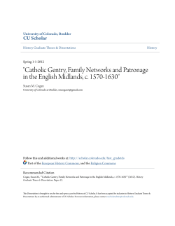 Catholic Gentry, Family Networks and Patronage in the
