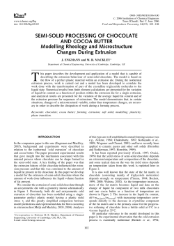 Semi-solid processing of chocolate and cocoa