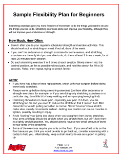 Sample Flexibility Plan for Beginners