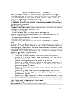 2010HonorsEnglish11 Curriculum Map