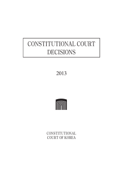 Summaries of Opinions - Constitutional Court Korea