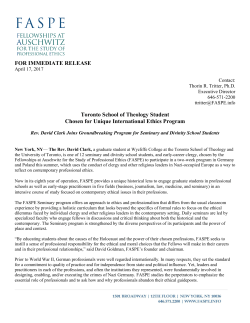 David Clark - FASPE Seminary Fellow 2017