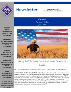 CaroVail Newsletter 070116