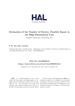 Estimation of the Number of Factors, Possibly Equal, in - HAL