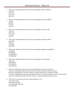 6th Grade Science &ndash; Week 18