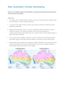 New Australian climate developing