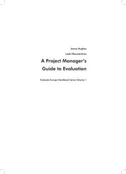 A Project Manager`s Guide to Evaluation