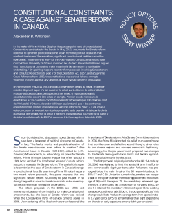 constitutional constraints: a case against senate reform in canada