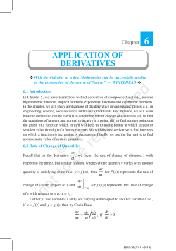 Application of Derivatives