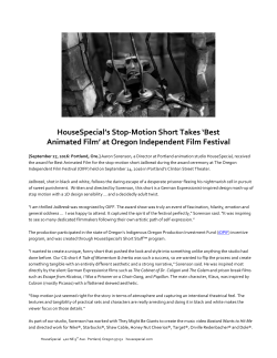HouseSpecial`s Stop-‐Motion Short Takes `Best Animated Film` at
