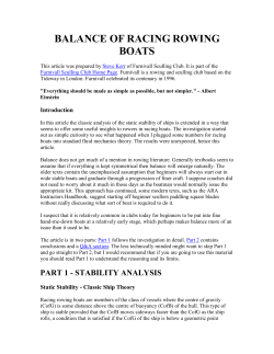 balance of racing rowing boats