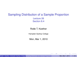 Sampling Distribution of a Sample Proportion - Hampden