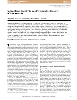 Instructional Sensitivity as a Psychometric Property of Assessments