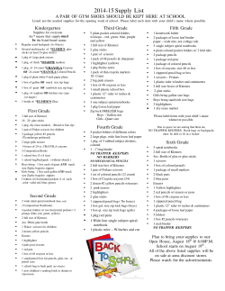 2014-15 Supply List - School City of Mishawaka