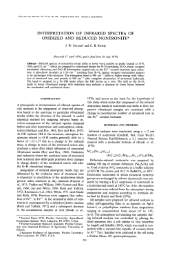 interpretation of infrared spectra of oxidized and reduced nontronite