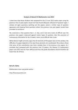Analysis of Edexcel C3 Mathematics June 2013