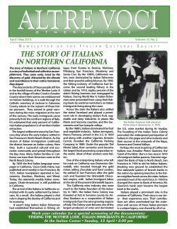 April -May 2014 - Sacramento Italian Cultural Society