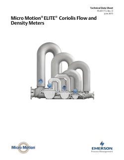 ELITE&reg; Coriolis Flow and Density Meters