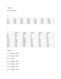 Chapter 12 Exercises page 140 1- a 18 23 30 37 55 60