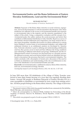 Environmental Justice and the Roma Settlements of Eastern