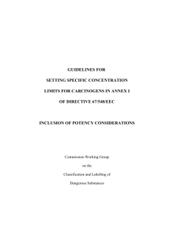 Guidelines for setting specific concentration limits for carcinogens