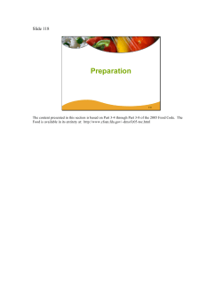 Trainer notes - Chinese Food Safety