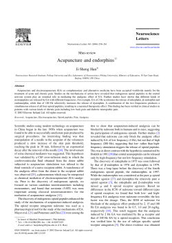 Acupuncture and endorphins