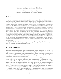 Optimal Designs for Model Selection