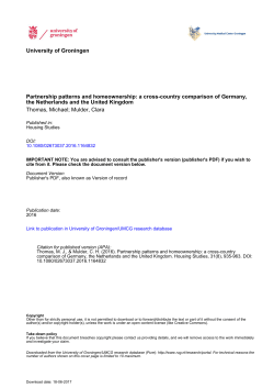 Partnership patterns and homeownership: a cross- country