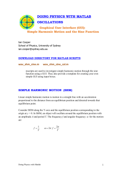 SHM and the Sine Function