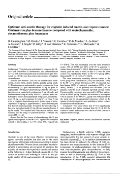 Optimum anti-emetic therapy for cisplatin induced emesis over
